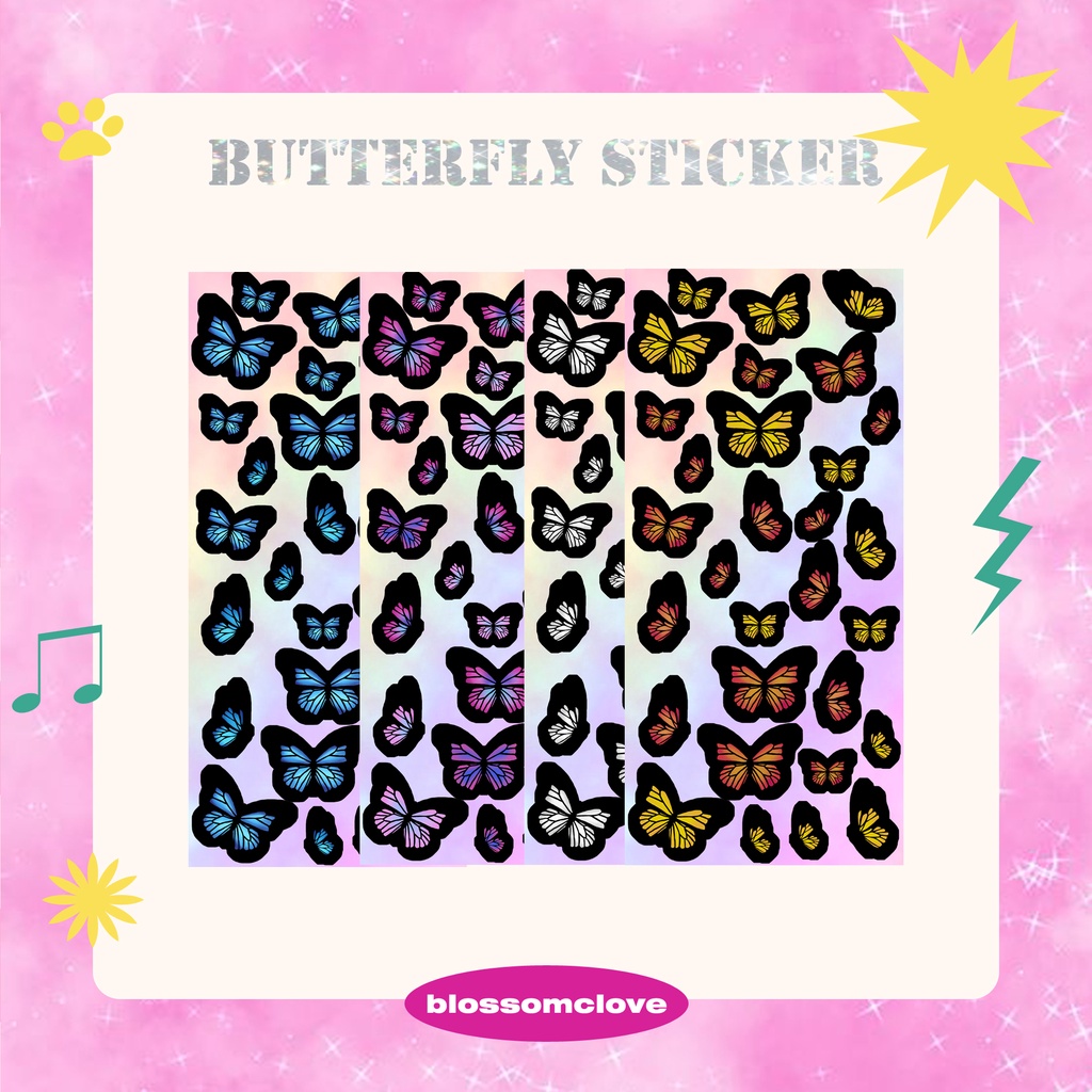 

BLOSSOMCLOVE - BUTTERFLY CONFETTI STICKER/ POLCO STICKER/ DECO STICKER (KISS CUT)