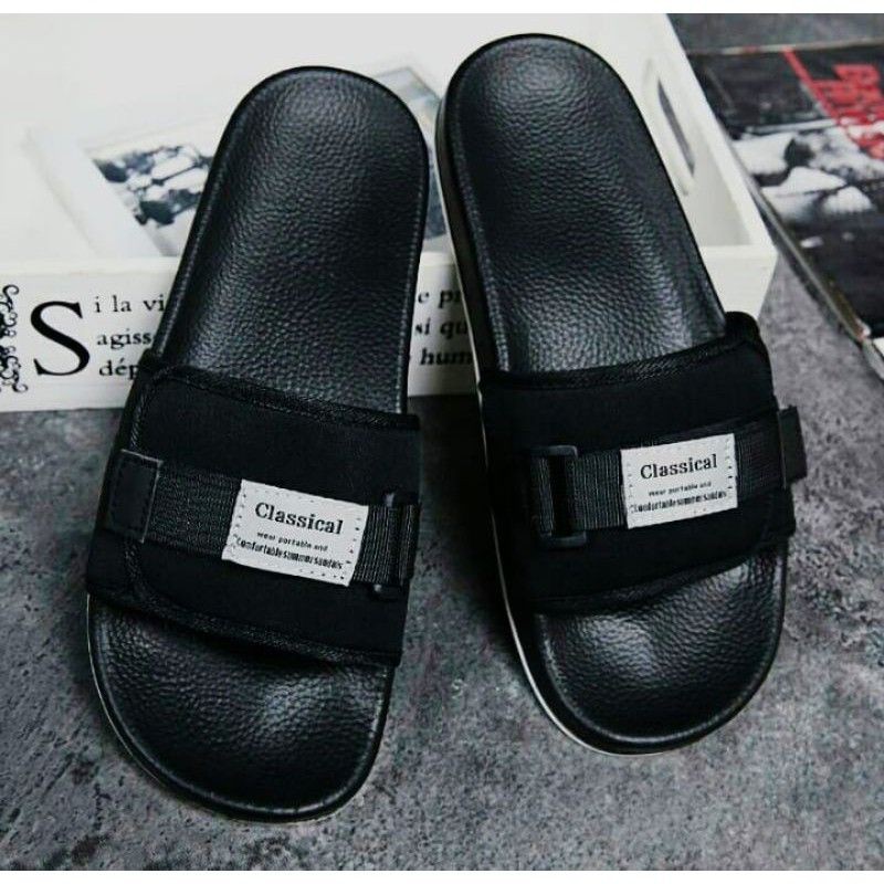 Sandal Kasual Classical/Sandal Slide-Hitam