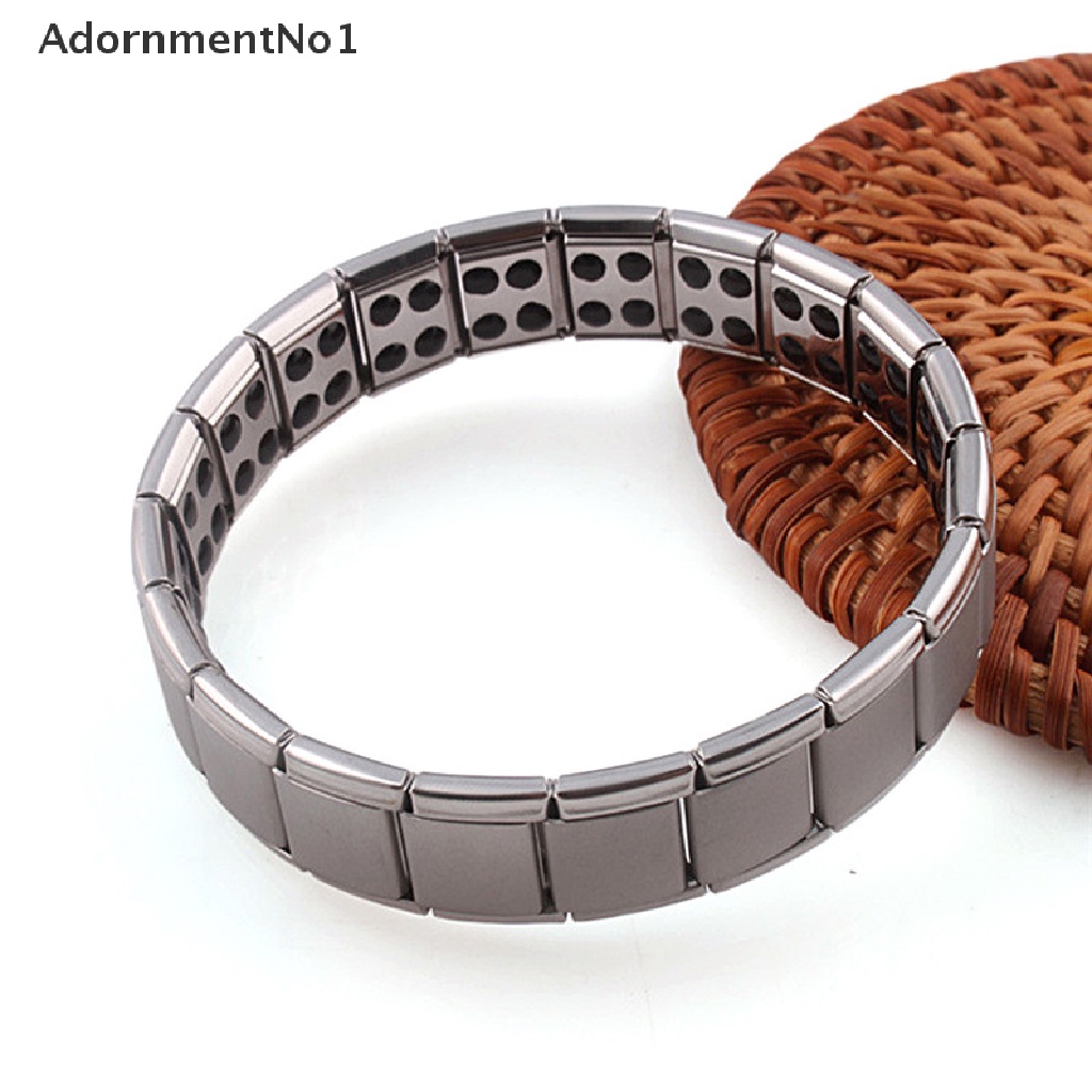 (AdornmentNo1) Gelang Tangan Elastis Bahan Titanium Steel Untuk Kesehatan Pria / Wanita