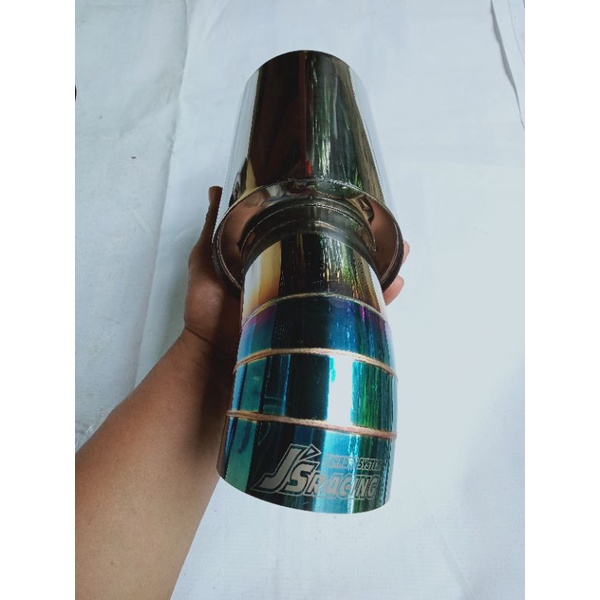 Knalpot racing Js pucuk/ujung biru bisa digunakan ituk segala jenis mobil apv Luxio granmax Xenia Av