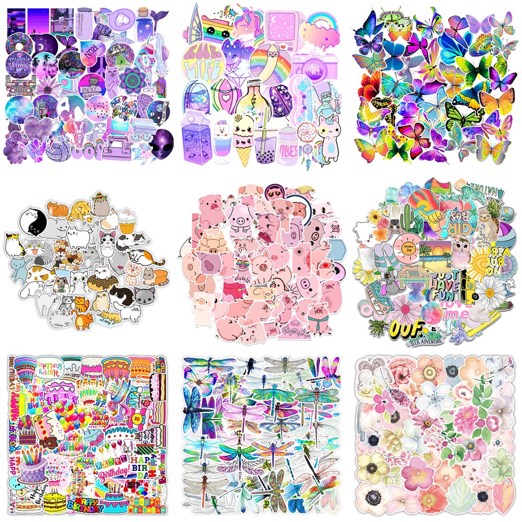 50 Pcs/set Colorful Summer Creative Graffiti Waterproof Luggage Piano Car Bike Stickers