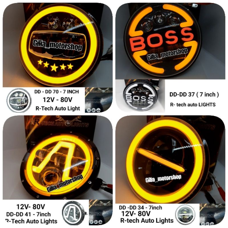 REFLECTOR HEADLAMP LAMPU DEPAN BULAT 7 INCH ORIGINAL NEW SERIES THAILAND IMPORT MOTOR MOBIL