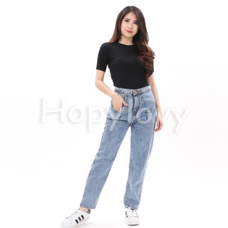 HOPYLOVY Celana  Boyfriend  Jeans Wanita Bisa Pakai 2 