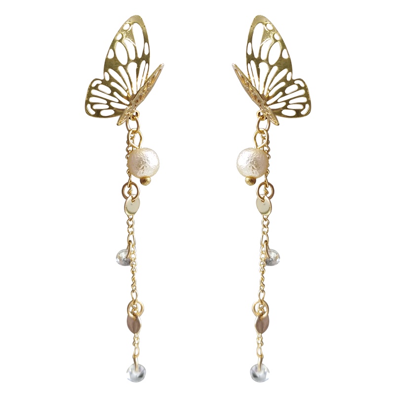 S925 New Elegant Crystal 3D Butterfly Earrings Simple Cute Stud Earring For Women Girls Party Banquet Jewelry Gifts