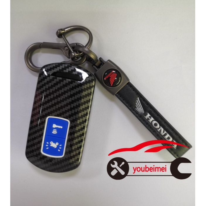 Case Remote Kunci Mobil Honda Airblade 150 Klik 150 Bahan Karbon Fiber Dengan Gantungan Kunci