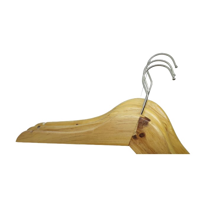 HANGER KAYU / WOOD HANGER DEWASA WARNA NATURAL GRADE A GRADE B DENGAN HOOK DAN TANPA HOOK