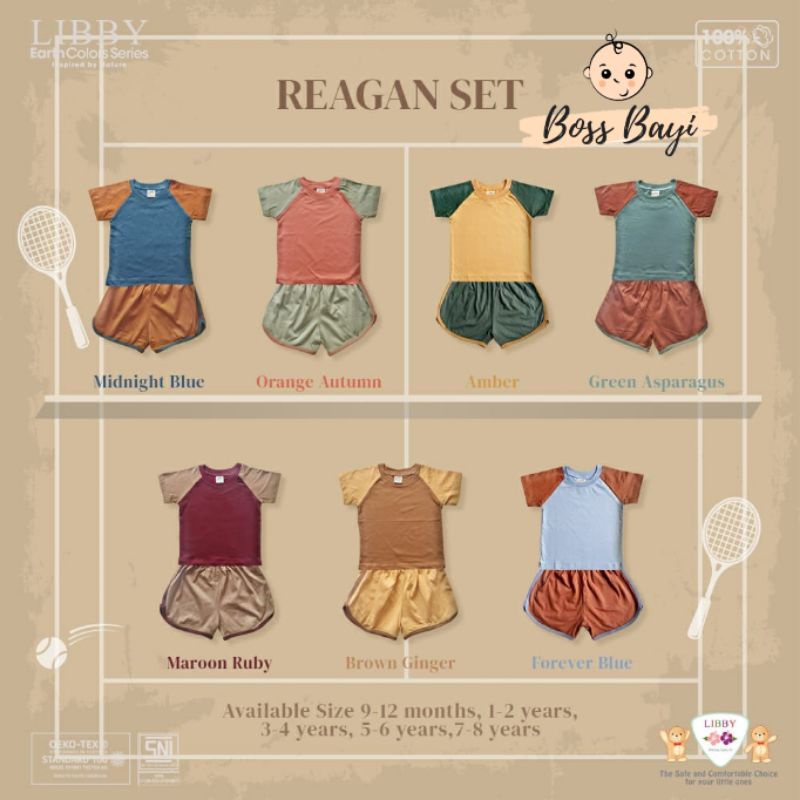 LIBBY EARTH COLORS Reagan Set - Setelan Baju + Celana Pendek Anak