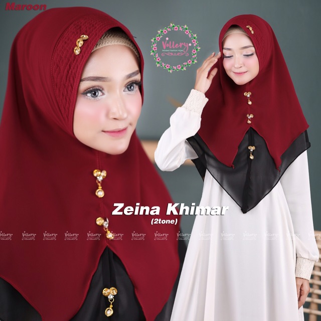 VALLERY | Khimar ZEINA 2TONE ceruty