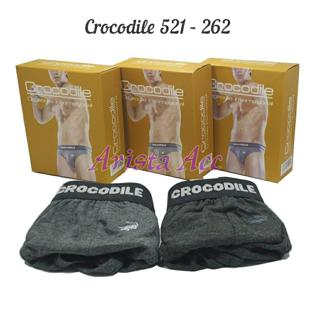 [ Bayar di Tempat ] Isi 2pcs Celana Dalam Pria Crocodile 521-262 - Cd Cowok Dus Coklat 1Pack