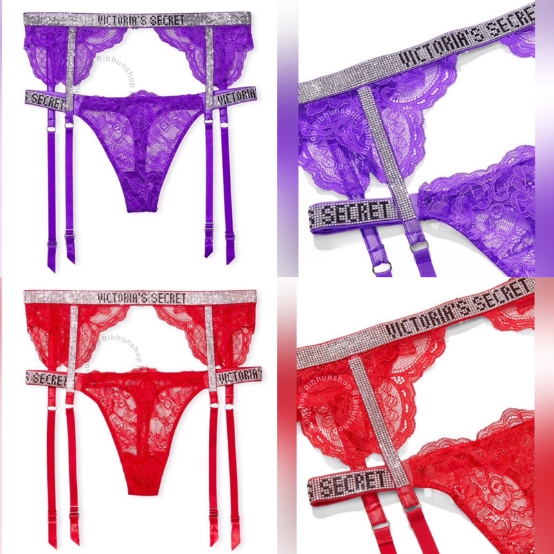 Victoria’s Secret Original Shine Strap Lace Garter Belt