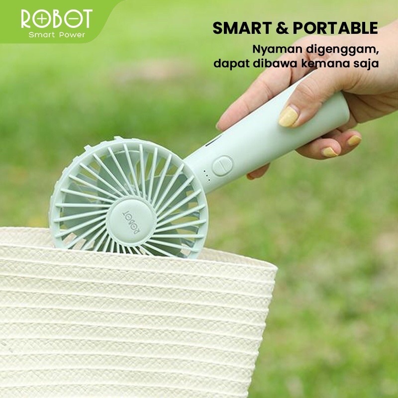 ROBOT RT-BFS1 2000mAh Handled Portable &amp; Rechargeable USB Mini Fan - Garansi Resmi 1 Tahun