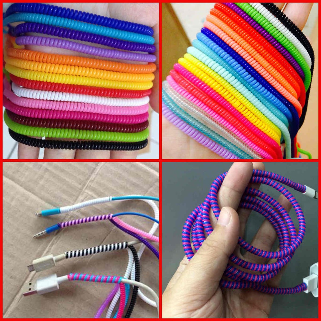 Pelindung Kabel 1 Warna Spiral BUY 1 GET 1 FREE / Protector Cable 1 Tone Karet Pelindung Kabel