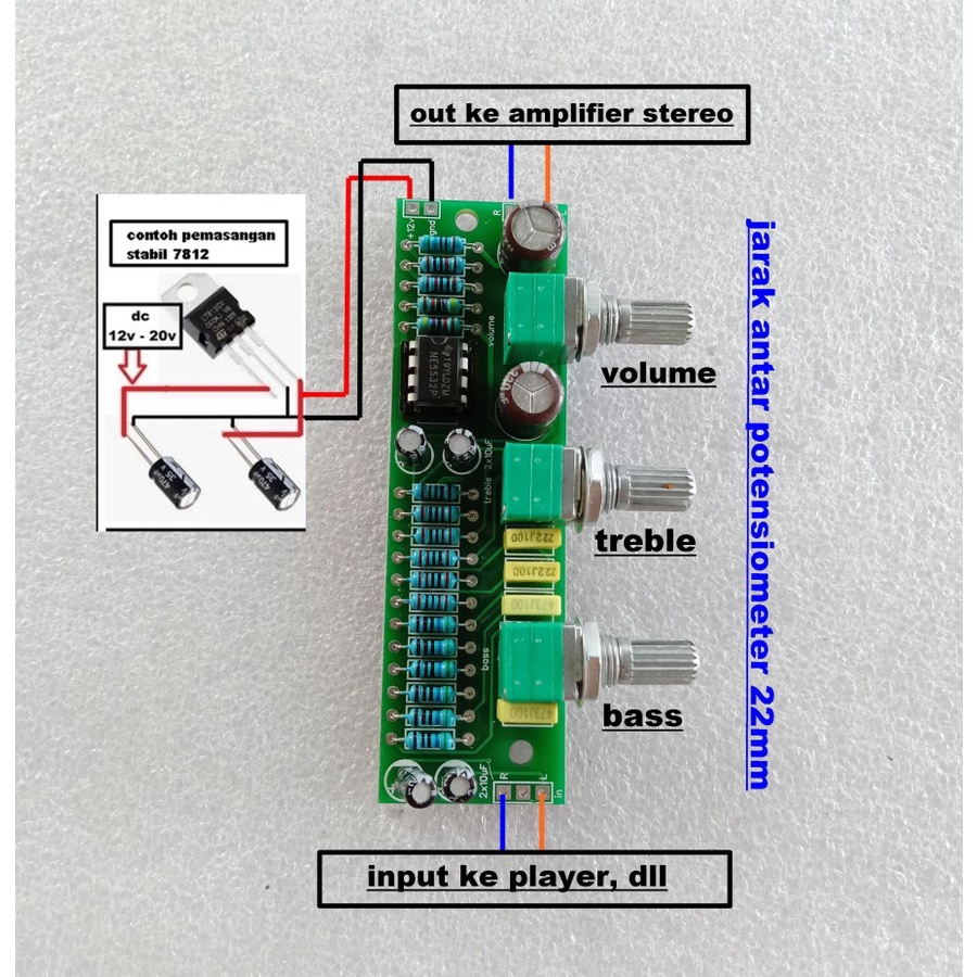 Modul ne5532 Stereo Tone Control