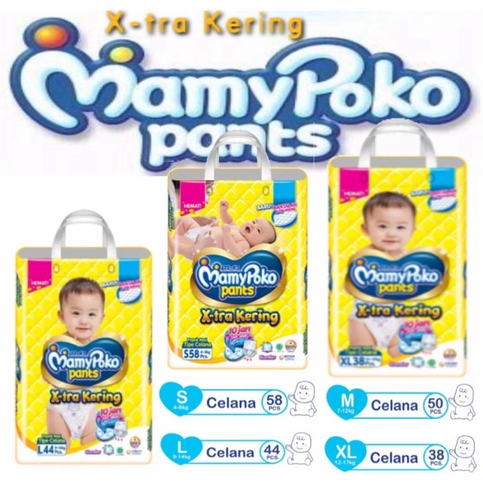 MamyPoko Pants Xtra Kering L44 XL 38/Popok Sekali Pakai/MamyPoko L 44