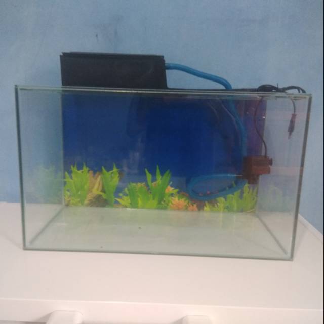 Aquarium 60cm X 30cm X 35cm Dan Mesin Filter Komplit Besar