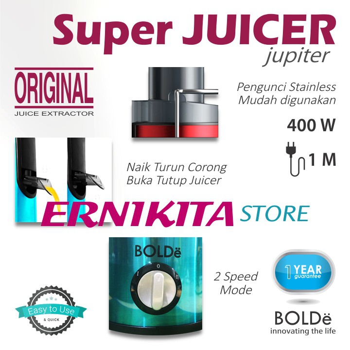 BOLDe SUPER JUICER JUPITER - Pengekstrak Juice Sari Buah Tanpa Ampas