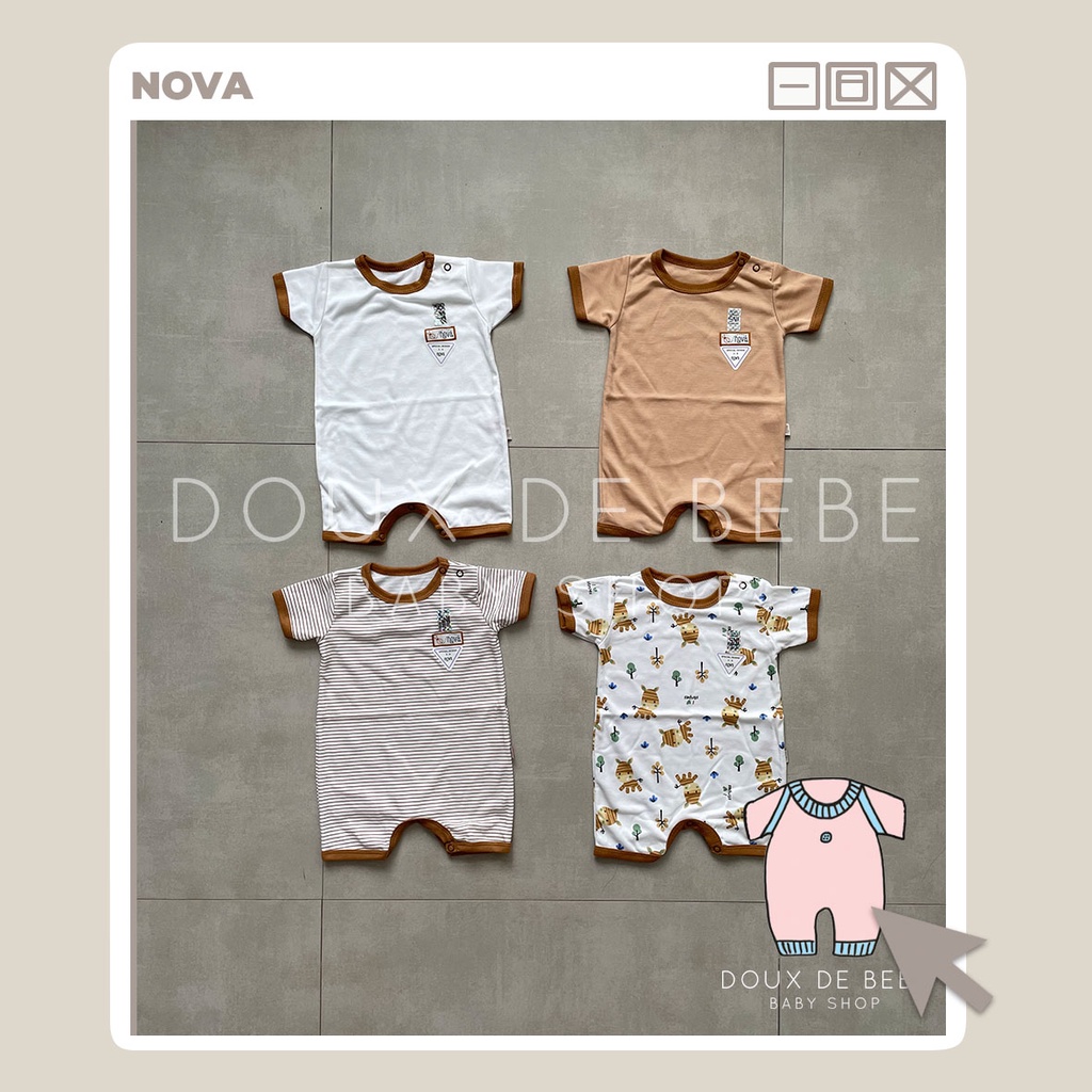 [MOMMYONLINE] NOVA Jumper Bayi NOVA Jumpsuit Baby NOVA (Pendek) 3 - 6 bulan Brown Series