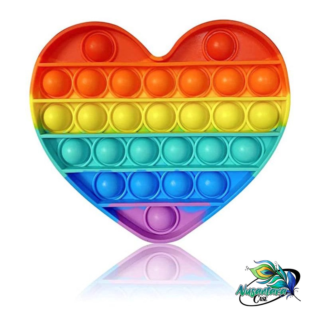 pop it fidget push bubble toys gelembung 3d rainbow pelangi karakter mainan anak NC7433-LOVE