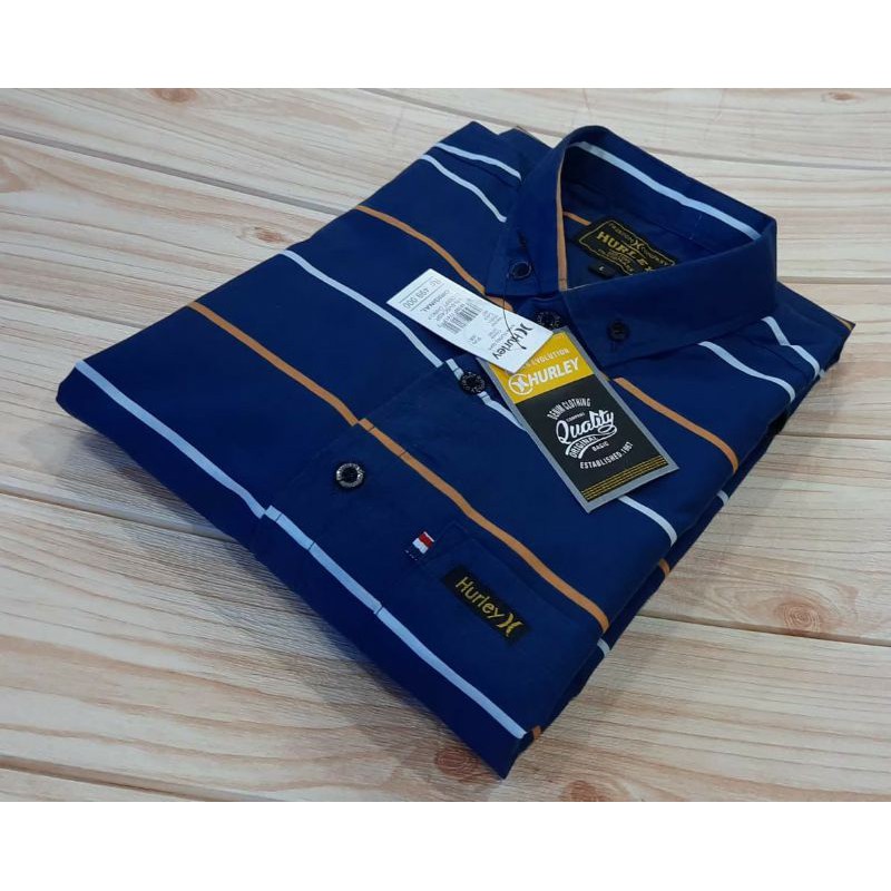 Kemeja Impor Pria / Kemeja Pria Full Print / Kemeja Motif Bergaris / Kemeja Pria Premium /