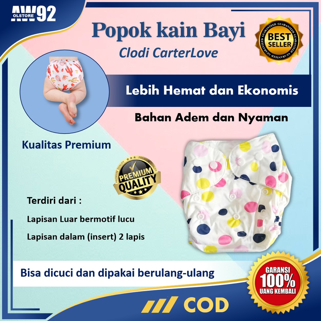 Popok Kain Clodi Diaper Perlengkapan Mandi Bayi Baby Baru Lahir Newborn