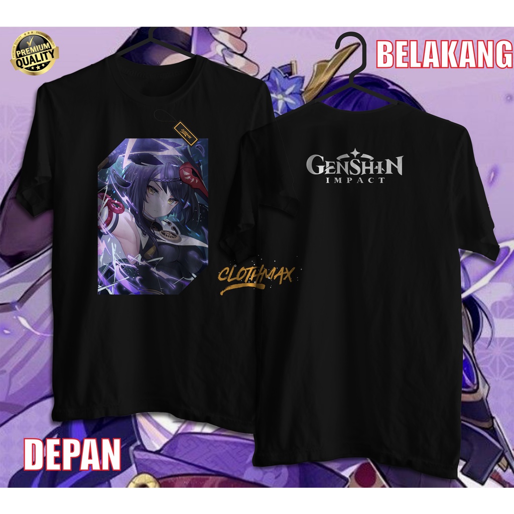 Kaos Tshirt Game Kujou Sara Genshin Impact Tengu's Raven Raiden Shogun Razor Venti Xiao Kujou Sara T