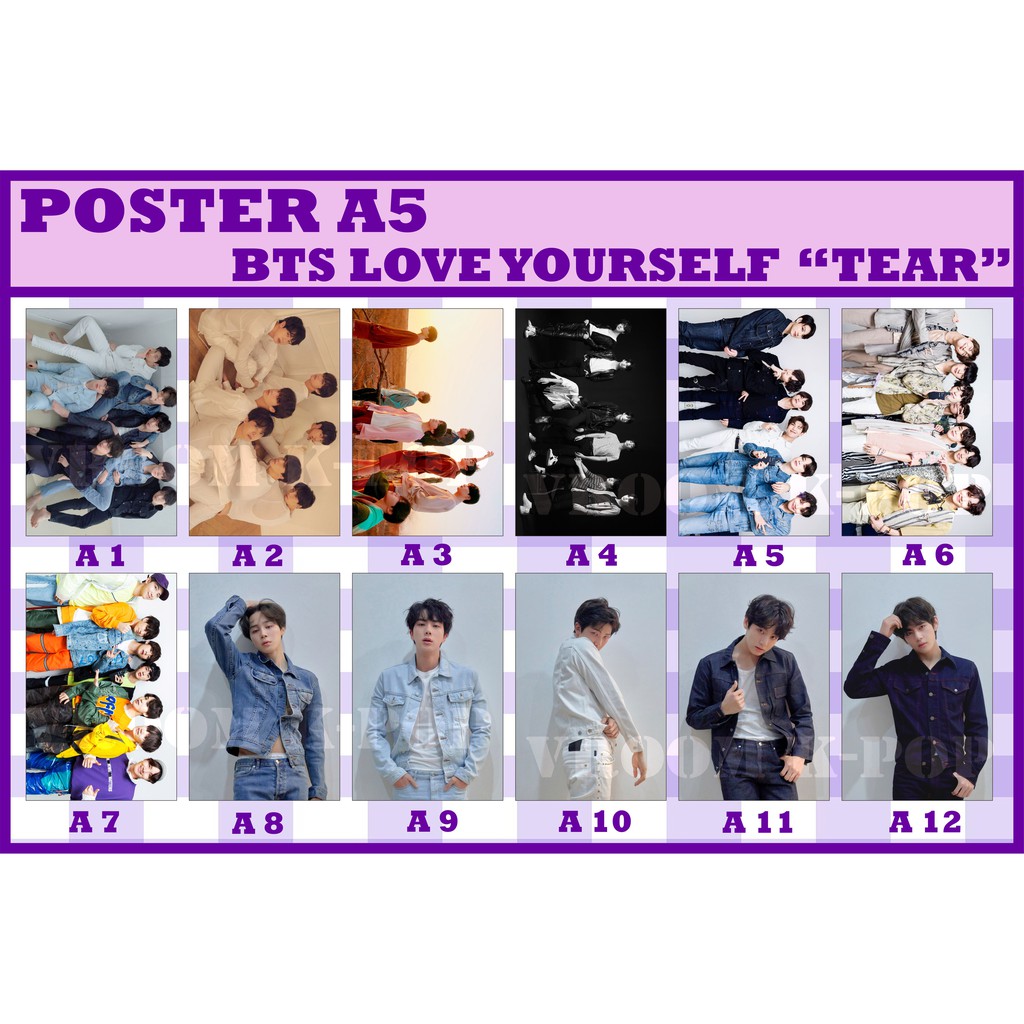 POSTER BTS LOVE YOURSELF Tear / POSTER KPOP BTS LOVE YOURSELF Tear A5