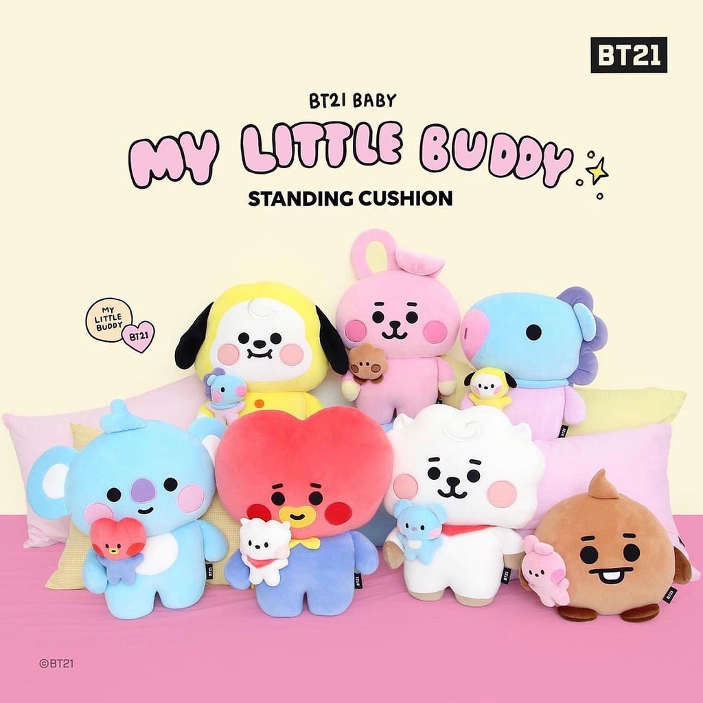 BT21 DOLL STANDING CUSHION LITTLE BUDDY BONEKA MININI BABY BT21 HUG ME LINE FRIENDS NARAHOMEDECO KOR
