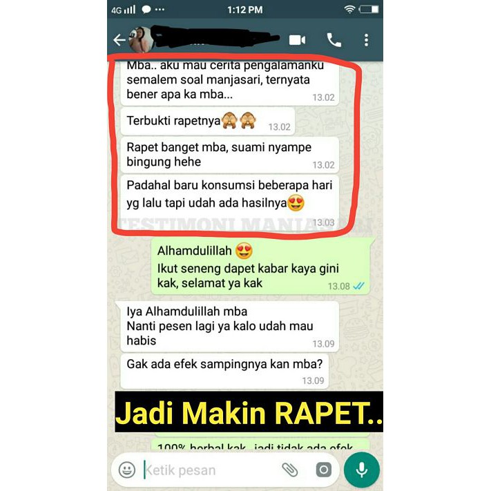 Manjasari Original BPOM Bikin vagina atau miss v kembali perawan jadi makin rapet, keset dan harum