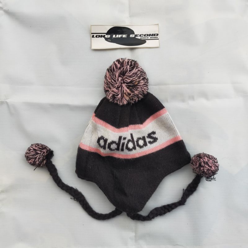 topi beanie hat kupluk rajut adidas second bekas preloved original branded