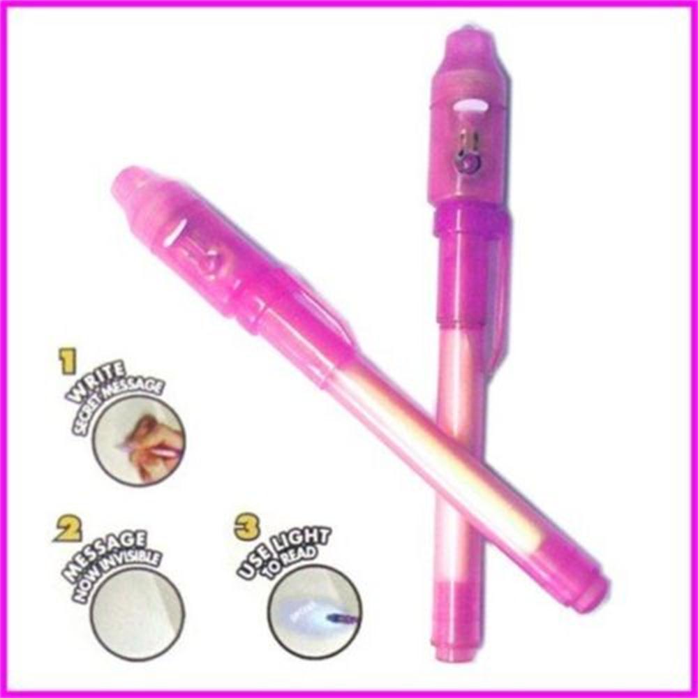 R-flower 3Pcs Random Color 2in1 Invisible Ink Pen Hot Drawing Magic Secret Check Money Tool