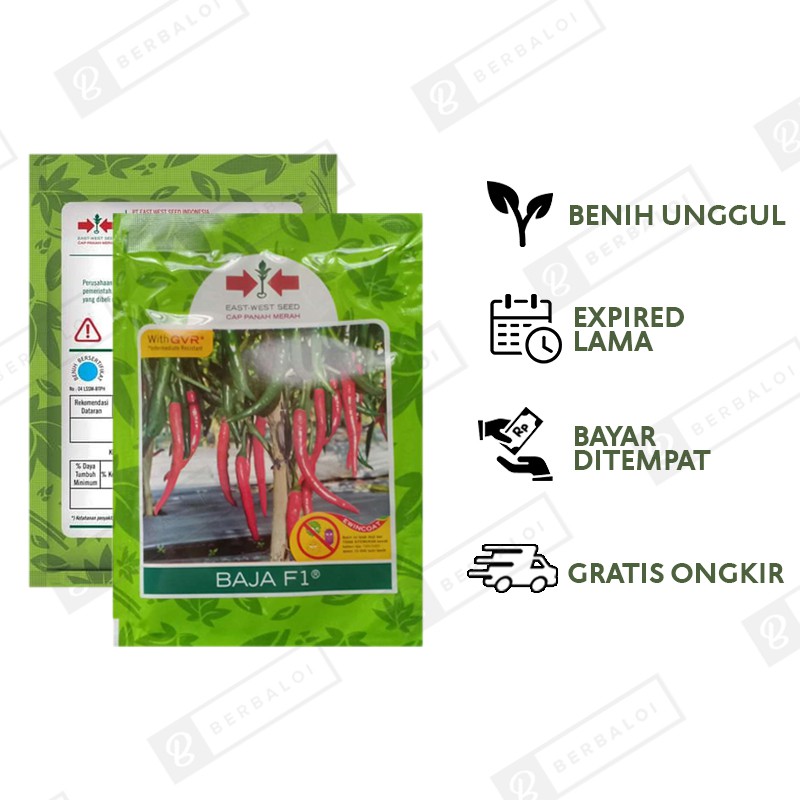 COD Baja F1 Benih Cabe Cabai Merah Besar Dataran Rendah 125 Butir