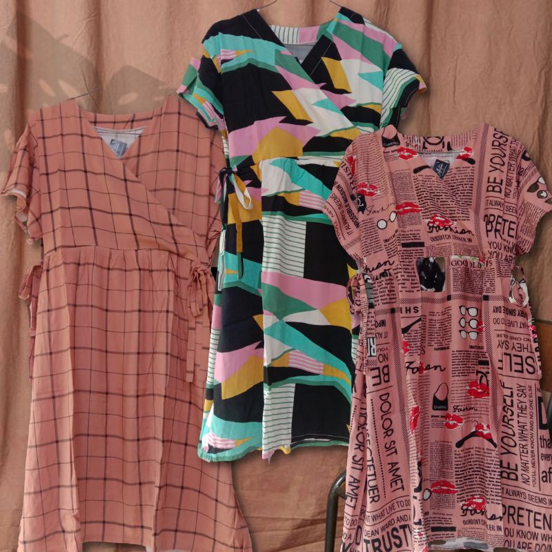 Daster Kimono Viral/Daster Kekinian  Rayon Busui Kimono Pendek/Daster