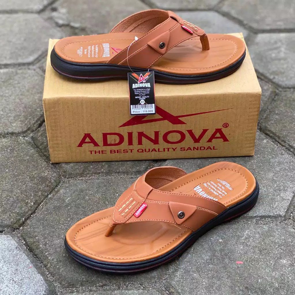 SANDAL ADINOVA AD-08 | SANDAL KULIT CASUAL PRIA ORIGINAL