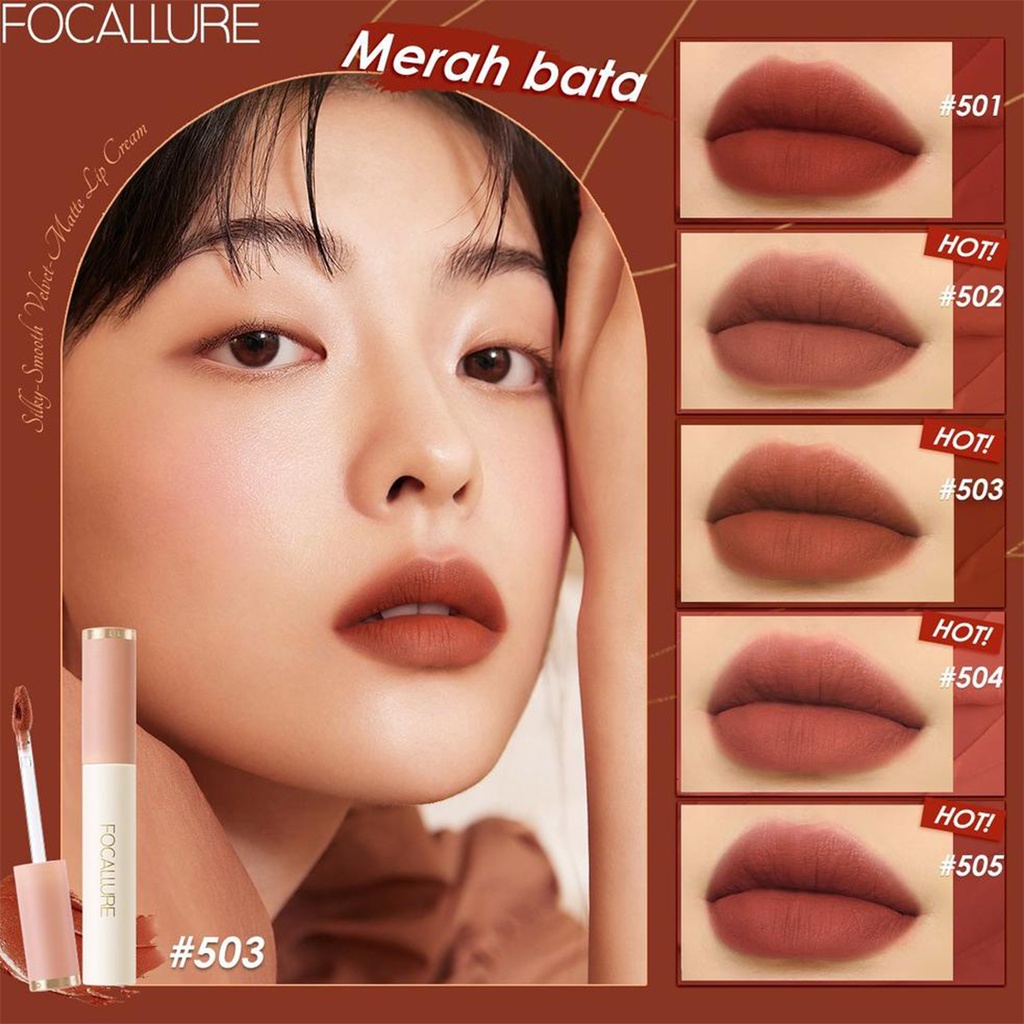 ❤ BELIA ❤ FOCALLURE Velvet Smooth Lip Glaze FA196 | Lip Cream | Lipstik | Lip Paint | Tahan Lama | Waterproof | BPOM