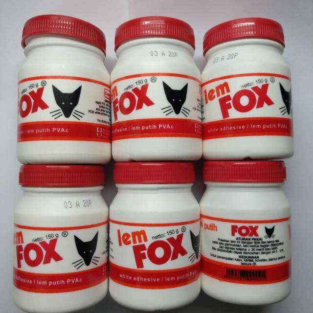 

Lem FOX putih botol 150 gram PVAC bahan buat untuk slime perekat kertas