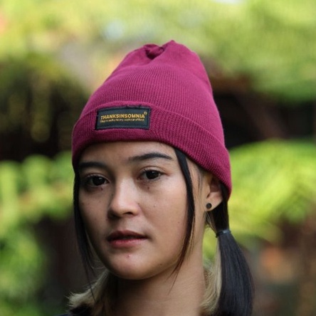 beanie hat bordir thanksinsomnia topi kupluk rajut pria wanita distro