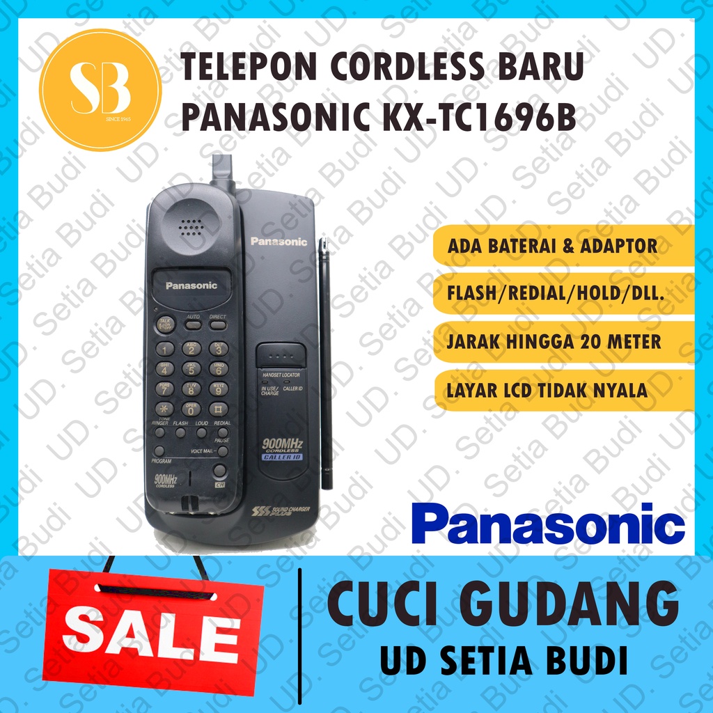 Telepon Wireless Cordless Panasonic KX-TC1696B TC 1696 B Baru