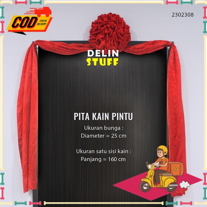 ♥️BISA COD♥️ Kain Pita Merah Pernikahan Chinese Wedding / Kain Pintu / Hiasan Mobil
