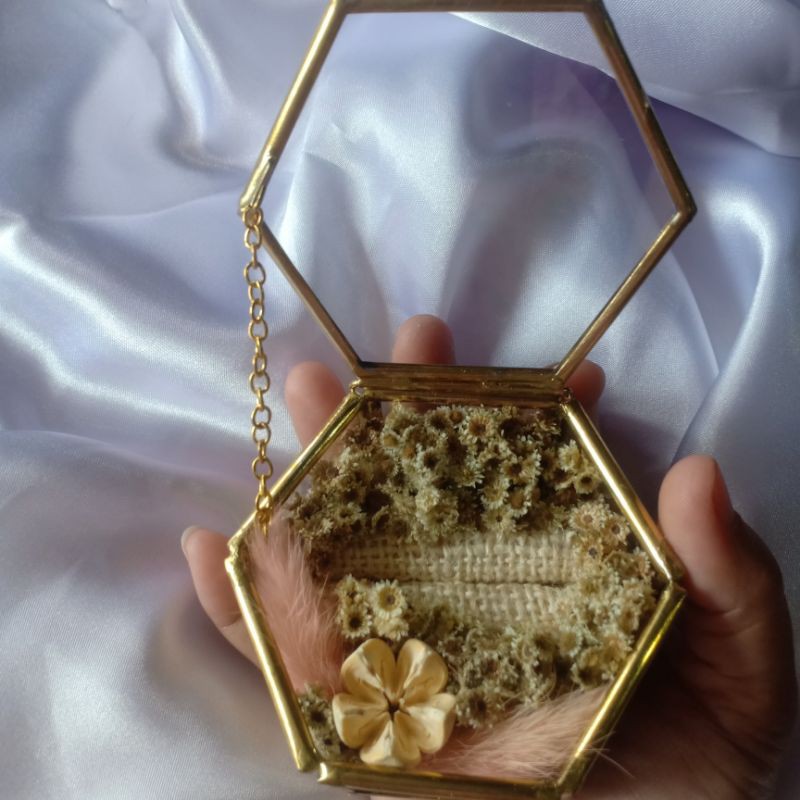 wedding ring box rustic edelweis