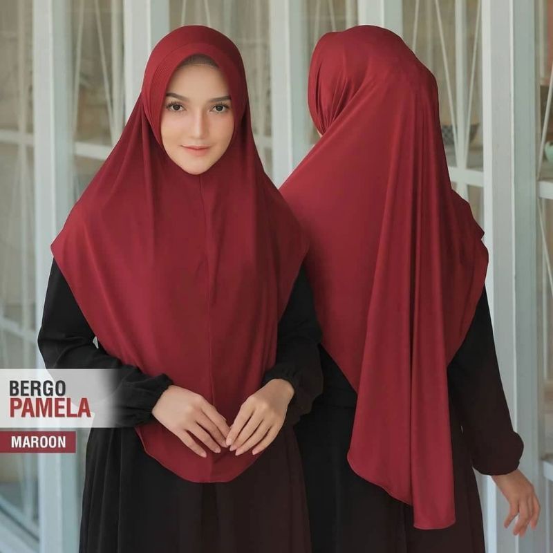 Hijab instan bergo pamela khimar penguin jersey |Fashion