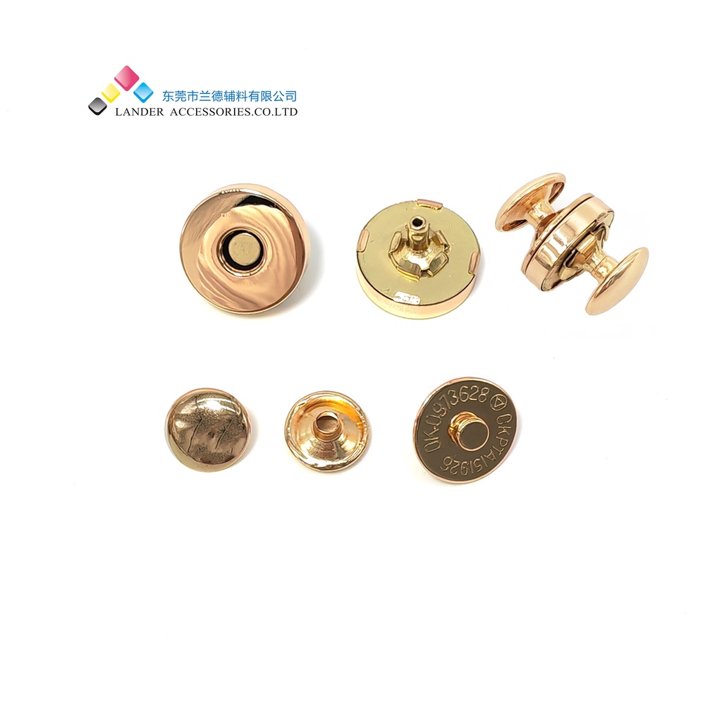 Magnetic Bag Lock Kunci Klip Tas Magnet LANDER / Bag Lock / THZ-01 / Shiny Gold / 14mm 18mm