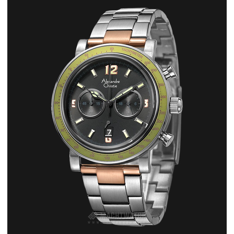 Alexandre Christie AC 6478 MC BIGBA Men Chronograph Black Dial Stainless Steel