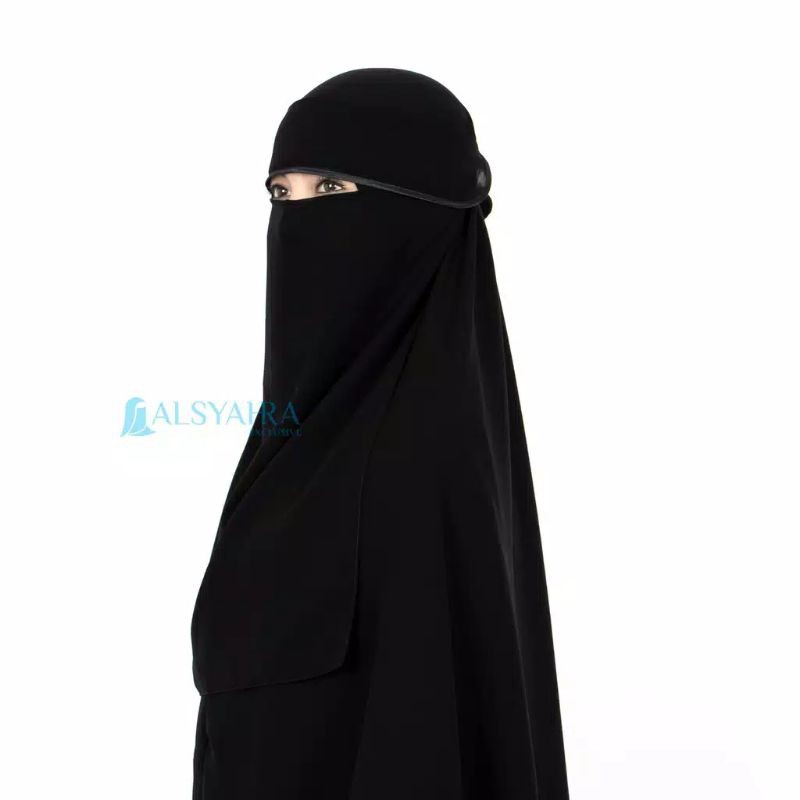 Niqab Poni Bisban Sifon Silk Jetblack Alsyahra Exclusive