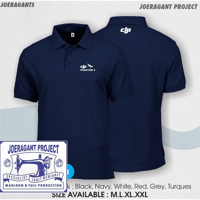 polo shirt dji phantom 4 / kaos kerah dji phantom 4 joeragants
