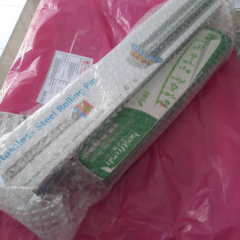 Aigootan Medan Rolling Pin Stainless Steel / Penggiling Adonan Anti Karat / Non Stick Roller