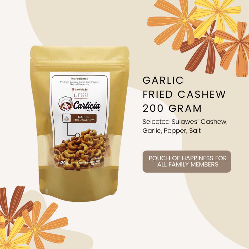 

Kacang Mete Garlic Carlicia 200gr Snack Cemilan Mede Goreng No MSG