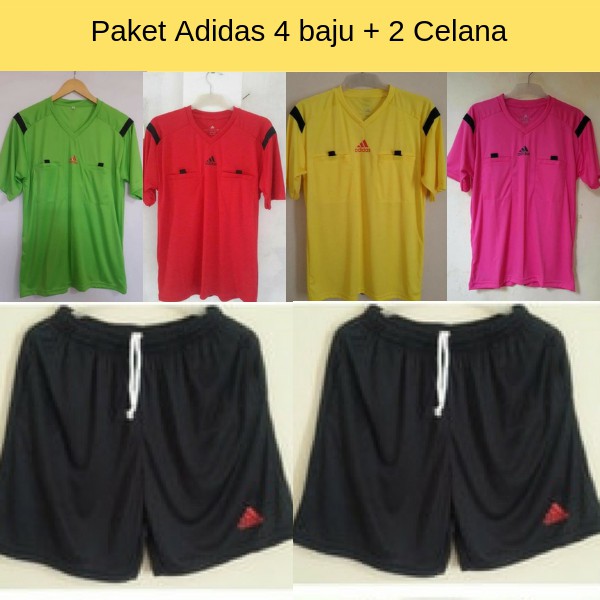 Paket Hemat Baju Adidas Terlaris / Paket Adidas 4 Baju + 2 Celana / Perlengkapan Wasit