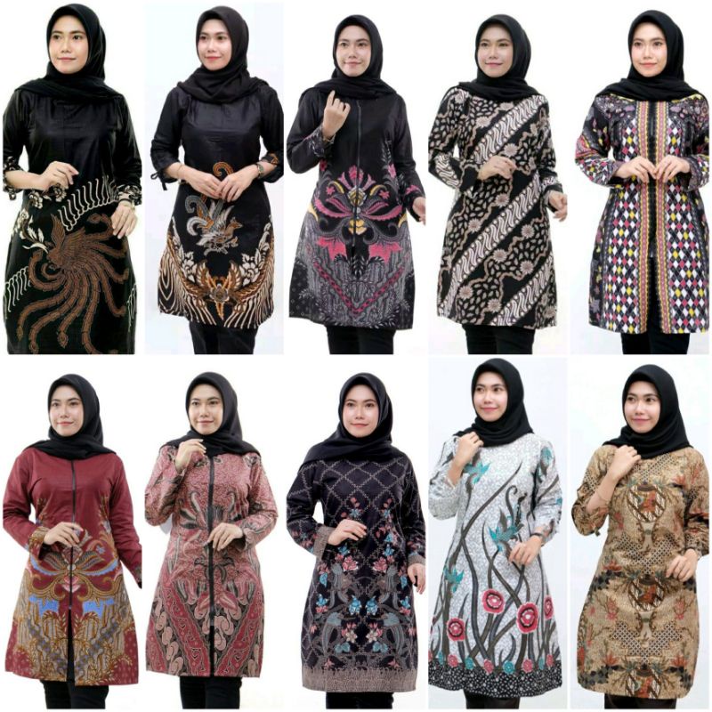 TUNIC BATIK MOTIF TREND SERAGAM BATIK BAJU BATIK WANITA