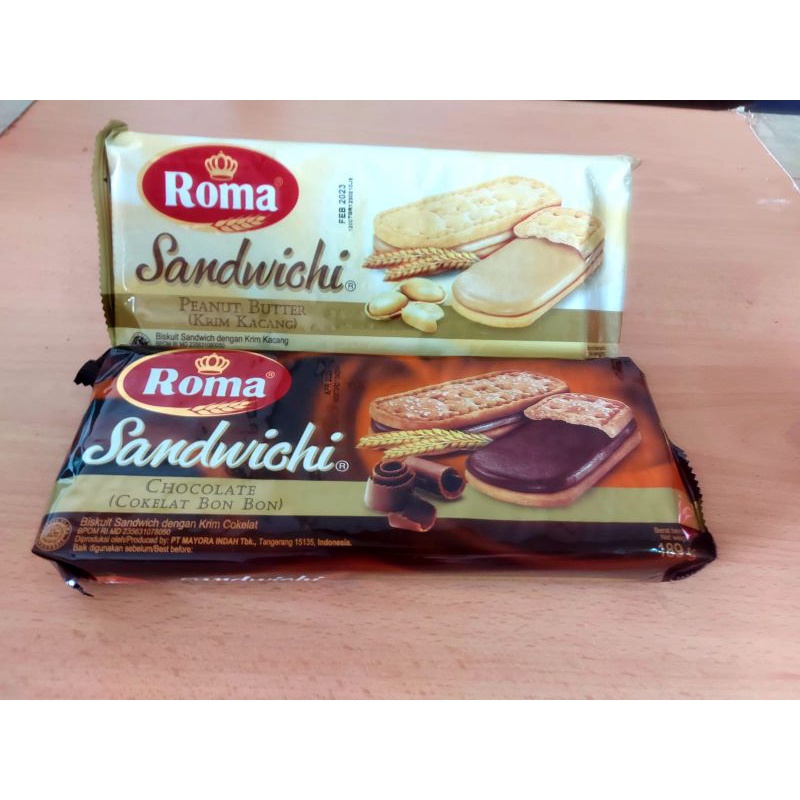 

Roma Sandwich Cokelat / Kacang