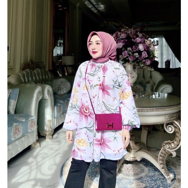 tunik jumbo wapres motip bunga shellasaukia